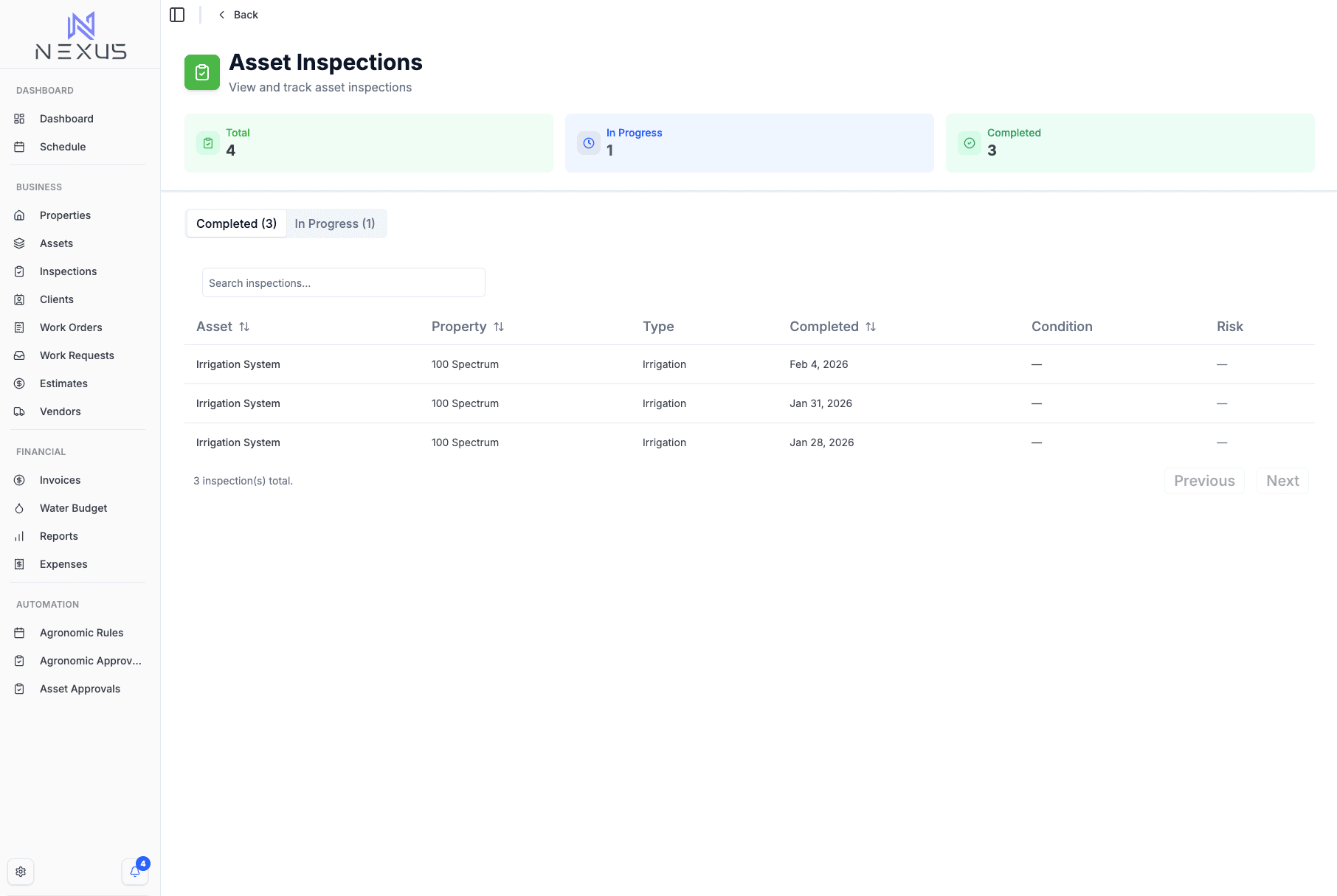 Inspection Dashboard
